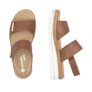 Remonte D0Q59 - Ladies Velcro Sandal in Tan | &nbsp;Rieker Shoes | Wisemans | Bantry | Shoe Shop | West Cork | Munster