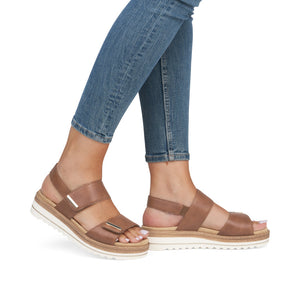 Remonte D0Q59 - Ladies Velcro Sandal in Tan | &nbsp;Rieker Shoes | Wisemans | Bantry | Shoe Shop | West Cork | Munster