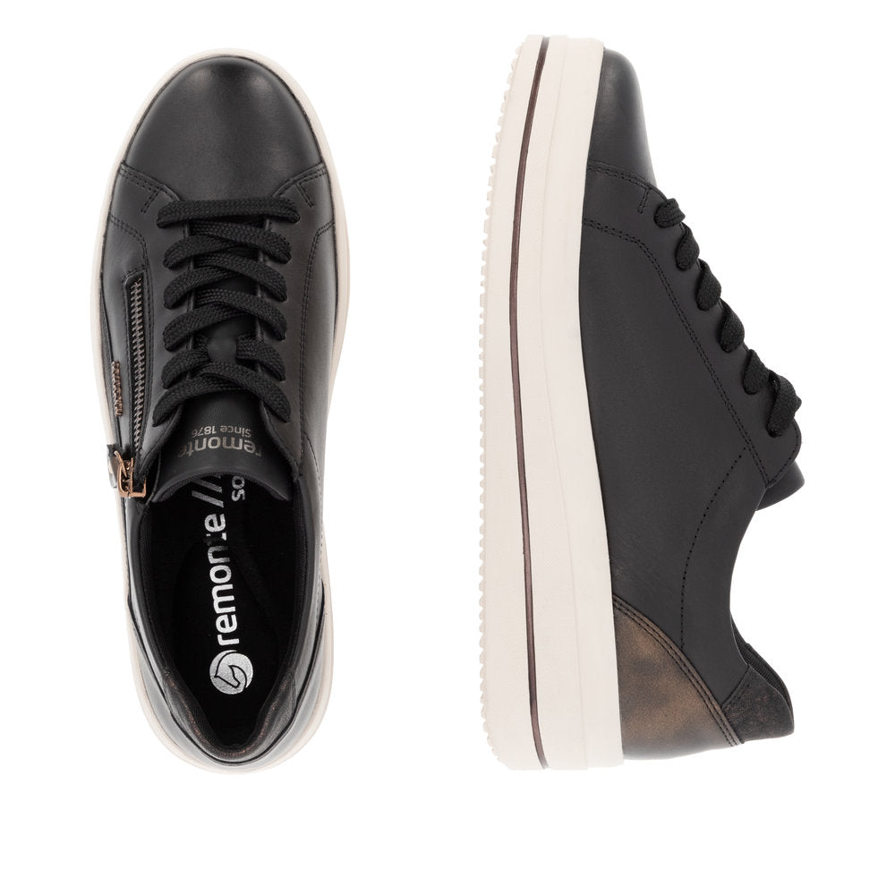 Remonte D1C01- Ladies Lace with Zip Trainer in Black Multi | Remonte Shoes | Wisemans | Bantry | Shoe Shop | West Cork | Munster