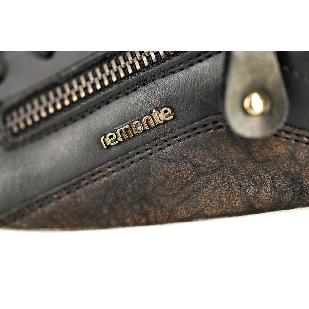 Remonte D1C01- Ladies Lace with Zip Trainer in Black Multi | Remonte Shoes | Wisemans | Bantry | Shoe Shop | West Cork | Munster