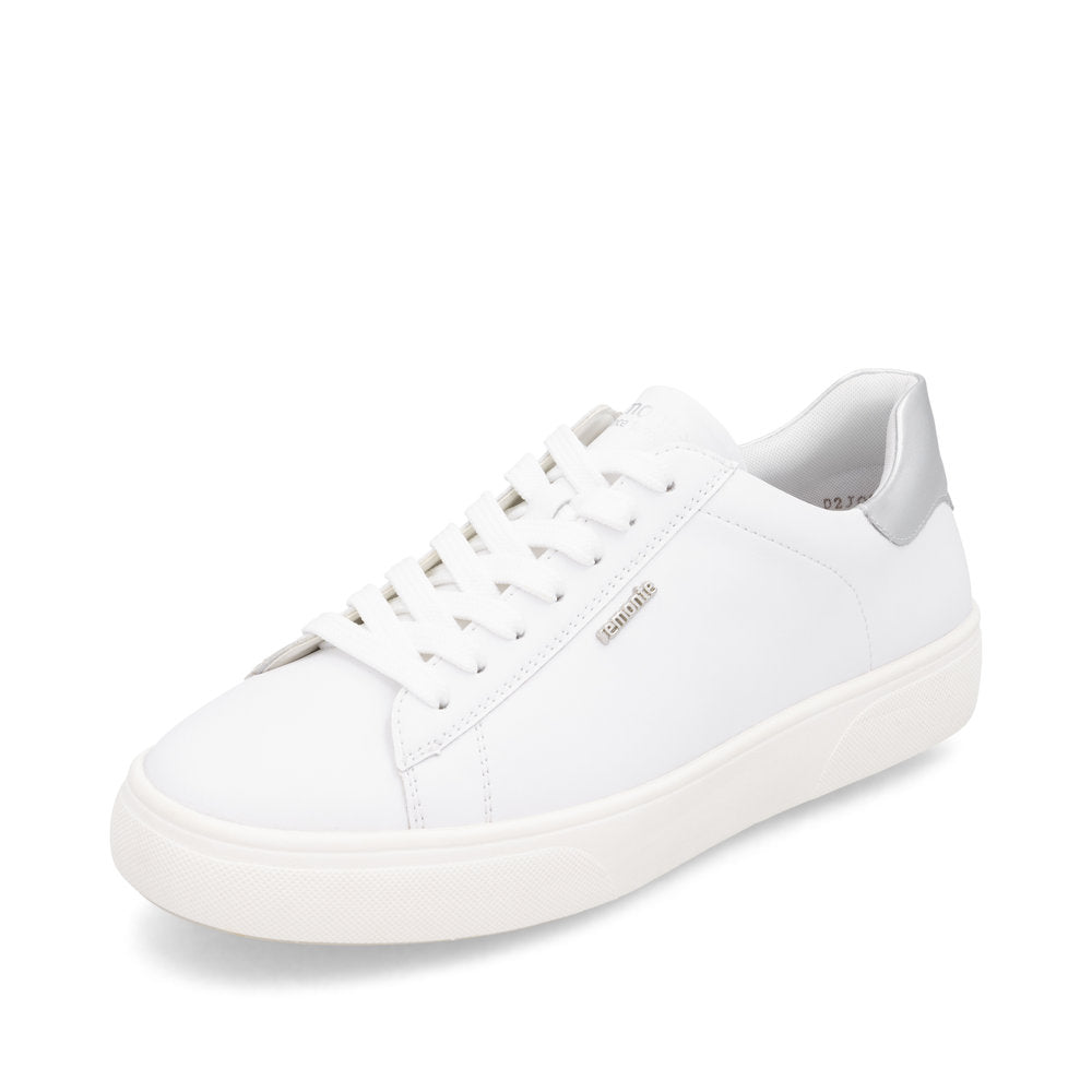 Remonte D2j00 -Ladies Lace Trainer in White/Silver | Remonte Shoes | Wisemans | Bantry | Shoe Shop | West Cork | Munster