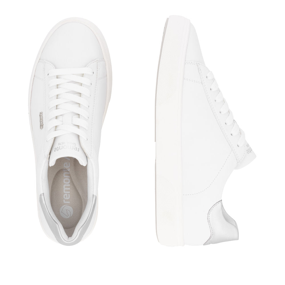Remonte D2j00 -Ladies Lace Trainer in White/Silver | Remonte Shoes | Wisemans | Bantry | Shoe Shop | West Cork | Munster