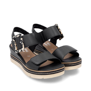 Remonte D2L53 - Ladies Wedge Sandal in Black |&nbsp;Rieker Shoes | Wisemans | Bantry | Shoe Shop | West Cork | Munster