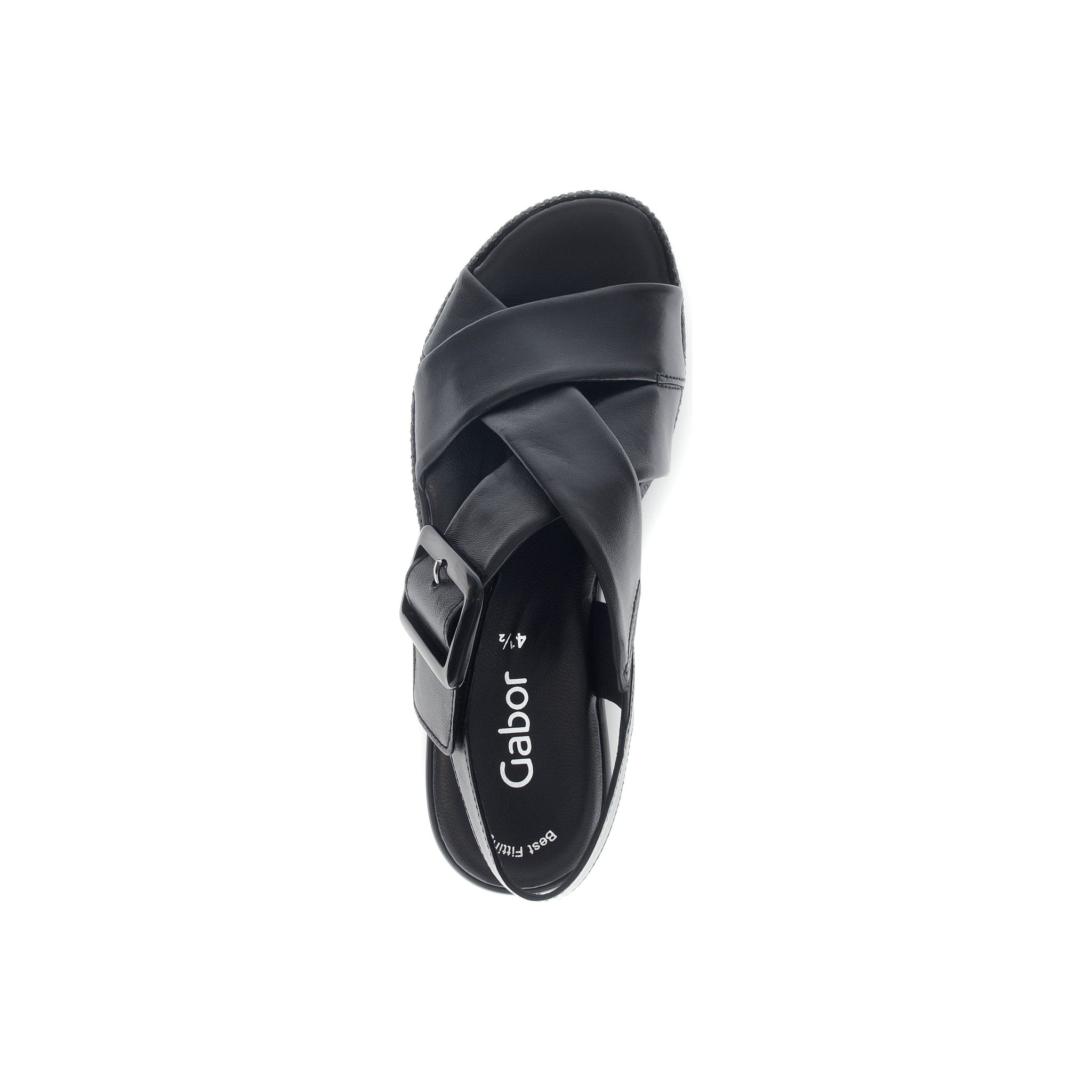 Gabor Gavotte (64.572.27) - Ladies Wedge Sandals in Black | Gabor Shoes | Wisemans | Bantry | Shoe Shop | West Cork | Munster