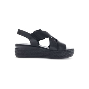 Gabor Gavotte (64.572.27) - Ladies Wedge Sandals in Black | Gabor Shoes | Wisemans | Bantry | Shoe Shop | West Cork | Munster