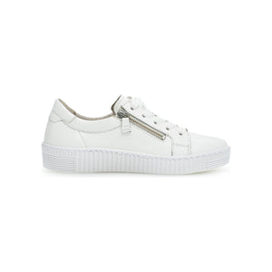 Gabor Wisdom (63.334.21) - Ladies White Lace Trainer with Double Side Zip in White | Gabor Shoes | Wisemans | Bantry | Shoe Shop | West Cork | Munster