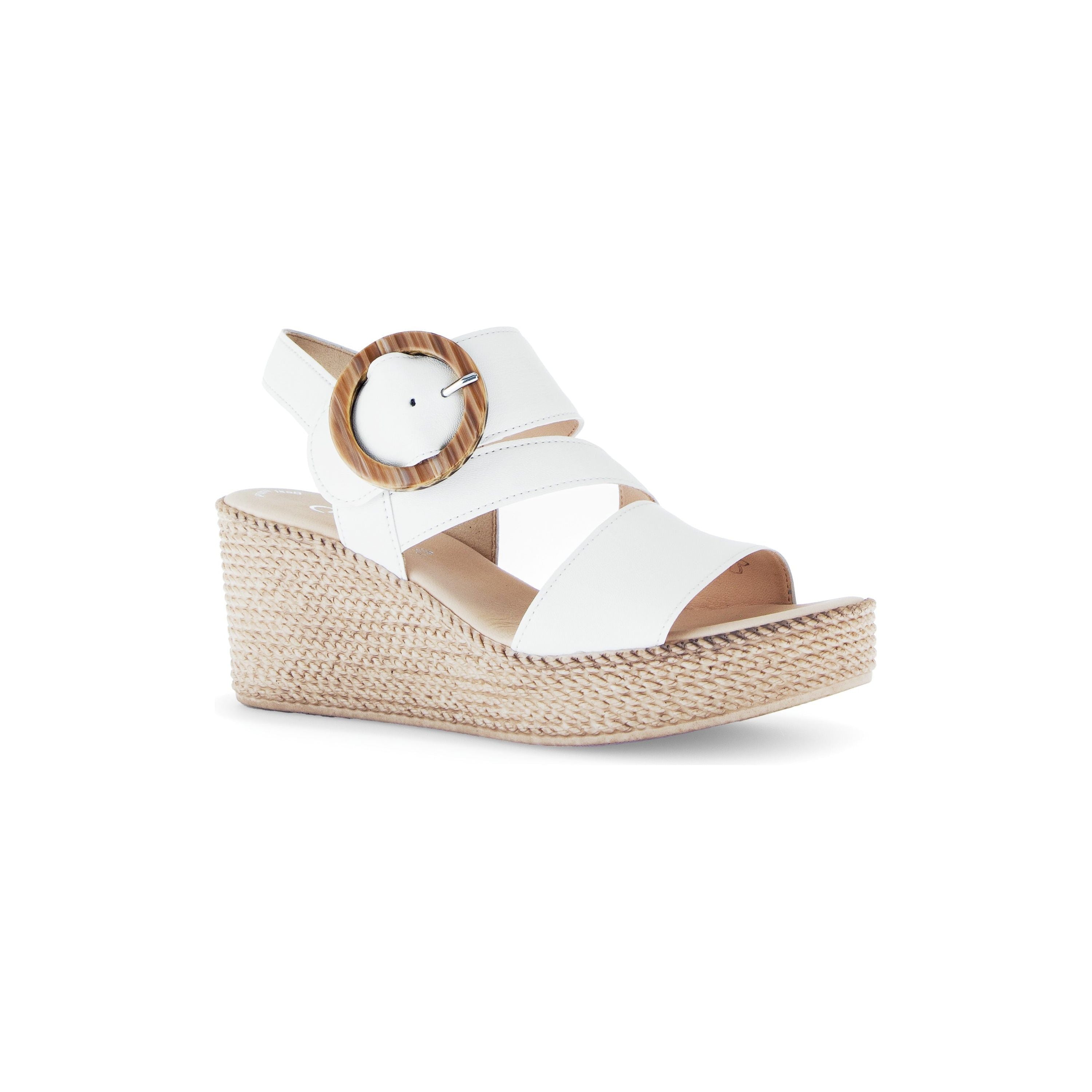 Gabor Drama -Ladies Wedge Sandal in White - Main Image