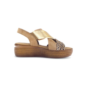 Gabor Gavotte (64.572.27) - Ladies Wedge Sandals in Tan Multi | Gabor Shoes | Wisemans | Bantry | Shoe Shop | West Cork | Munster