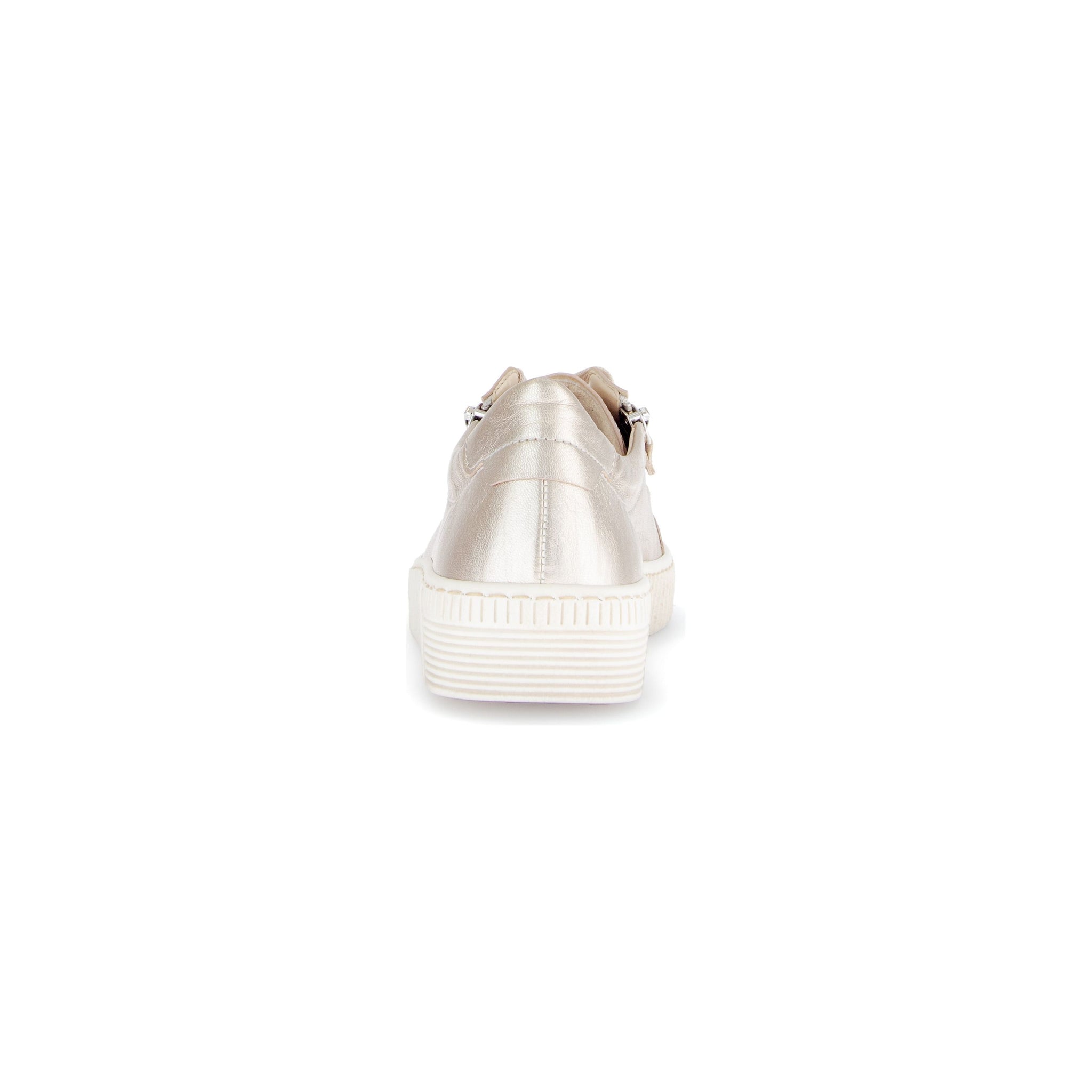 Gabor Wisdom (63.334.62) -&nbsp; Ladies White Lace Trainer with Double Side Zip in Gold | Gabor Shoes | Wisemans | Bantry | Shoe Shop | Munster | Ireland