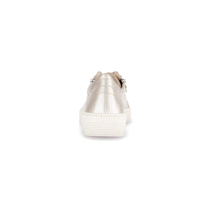 Gabor Wisdom (63.334.62) -&nbsp; Ladies White Lace Trainer with Double Side Zip in Gold | Gabor Shoes | Wisemans | Bantry | Shoe Shop | Munster | Ireland