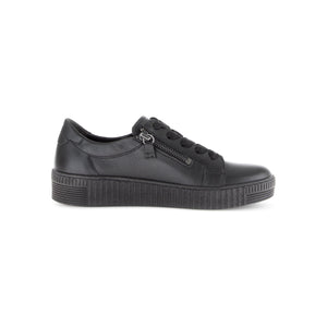 Gabor Wisdom (53.334.37) - Ladies Lace Trainer with Double Zip in Black Leather | Gabor | Wisemans | Bantry | West Cork | Shoe Shop | Ireland