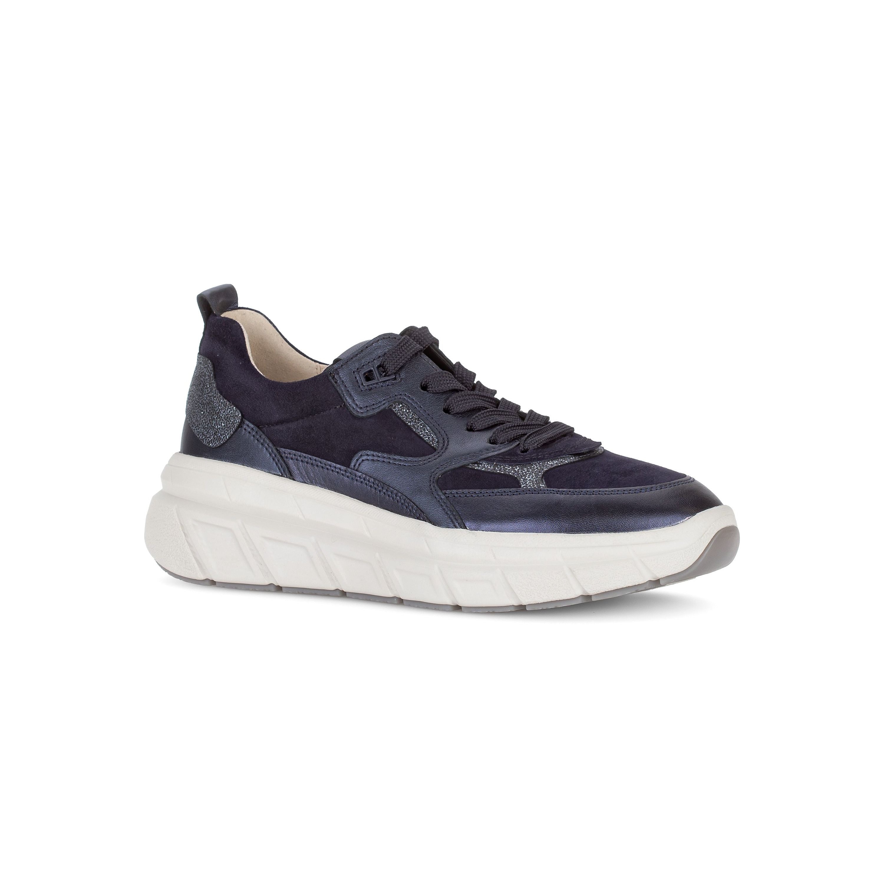 Gabor Roller - Ladies Lace Trainer In Navy