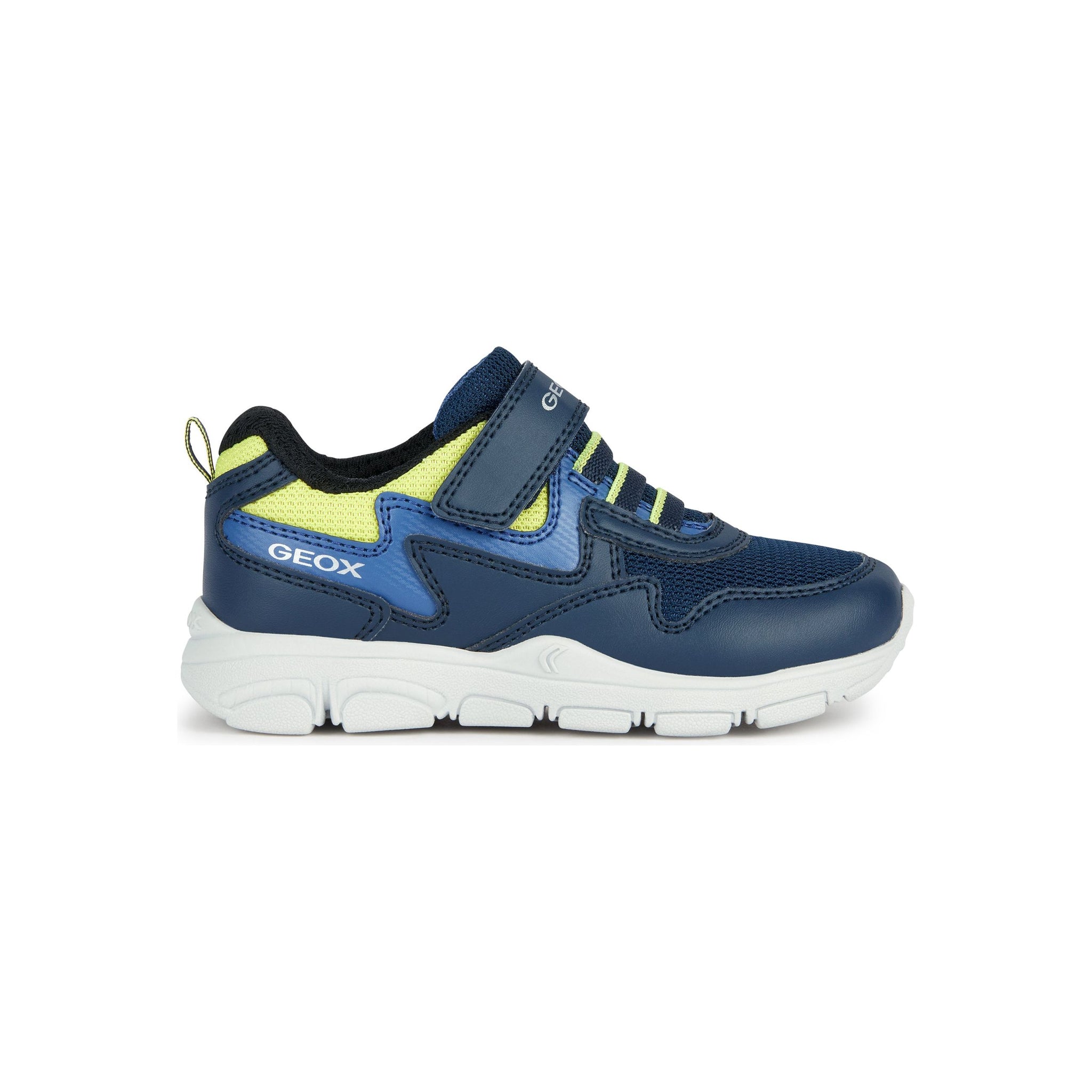 Geox Torque (J267NA) - Kids Velcro Trainer in Navy/Lime | Geox Shoes | Childrens Shoe Fitting | Wisemans | Bantry | West Cork | Ireland