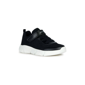 Geox Aril (J36DLD)- Gilrs Velcro Trainer in Black | Geox Shoes | Childrens Shoe Fitting | Wisemans | Bantry | West Cork | Ireland