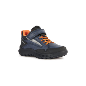 Geox Simbyos(J36L0C) - Boys Waterproof Velco Boot in Navy/Orange | Geox Shoes | Childrens Shoe Fitting | Wisemans | Bantry | West Cork | Ireland