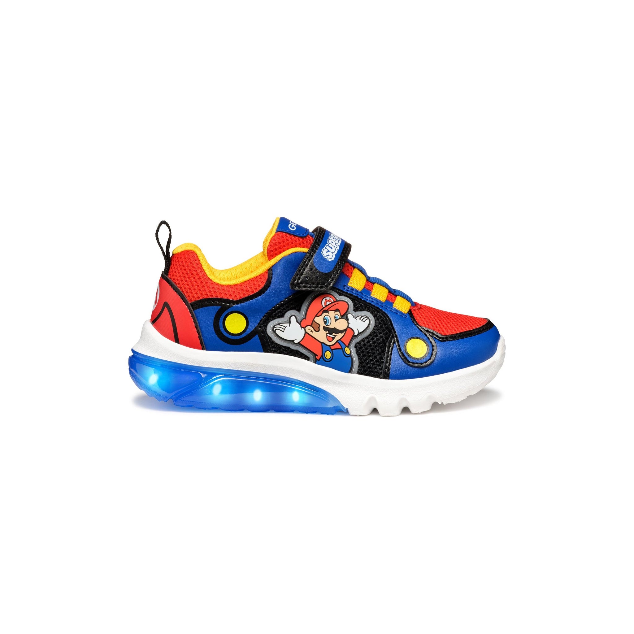GEOX Ciberdron - Kids Super Mario Light-Up Velcro Trainer