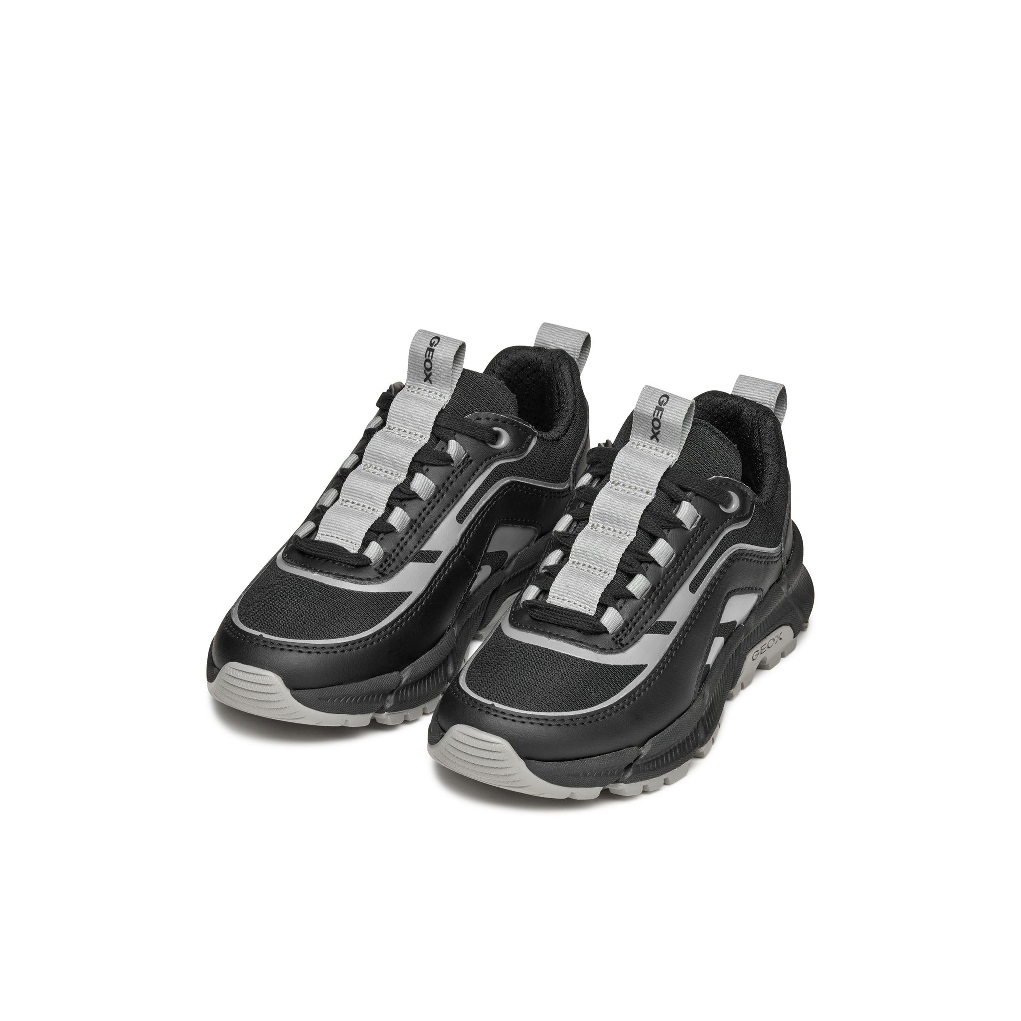 GEOX Flexyper - Kids Lace Trainer in Black
