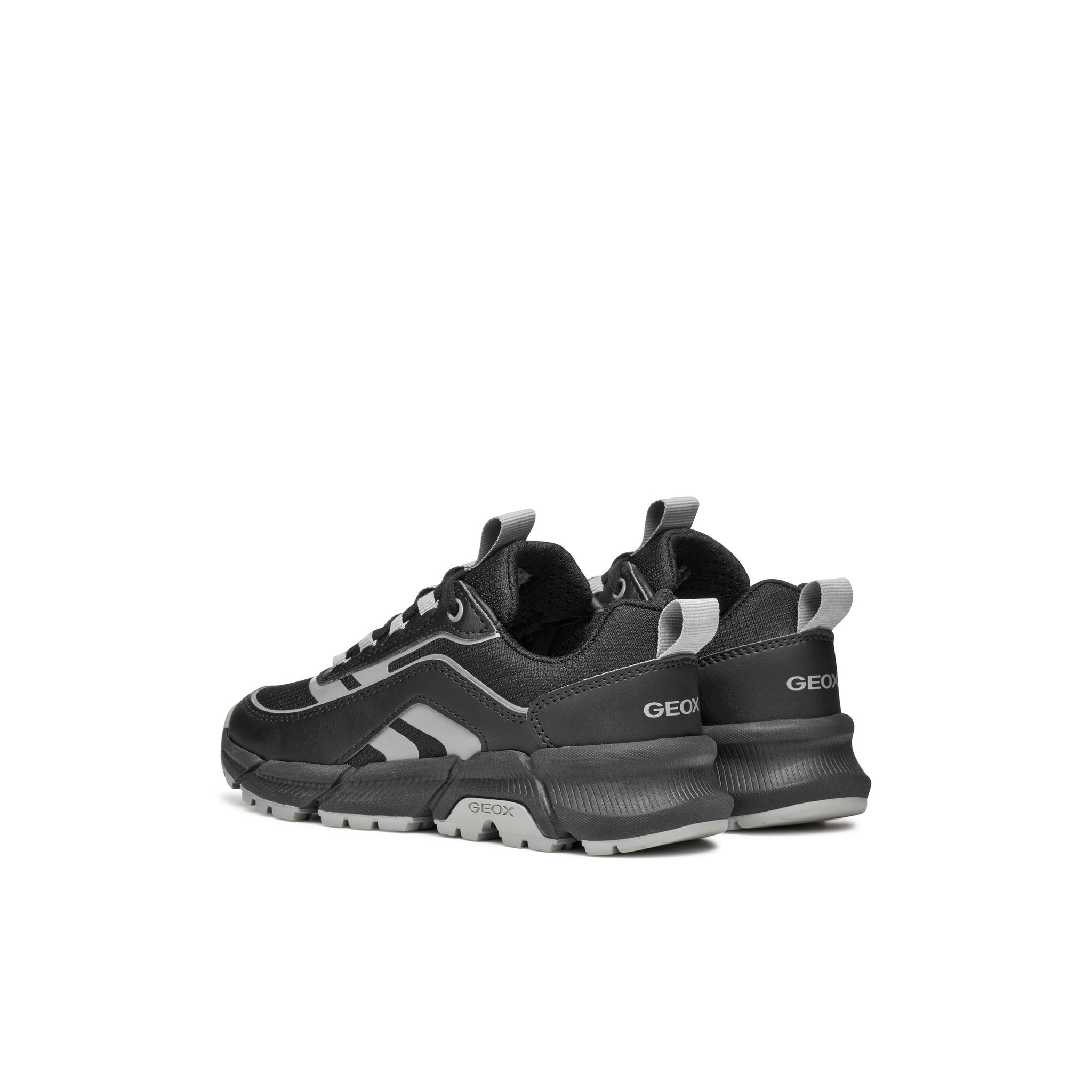 GEOX Flexyper - Kids Lace Trainer in Black