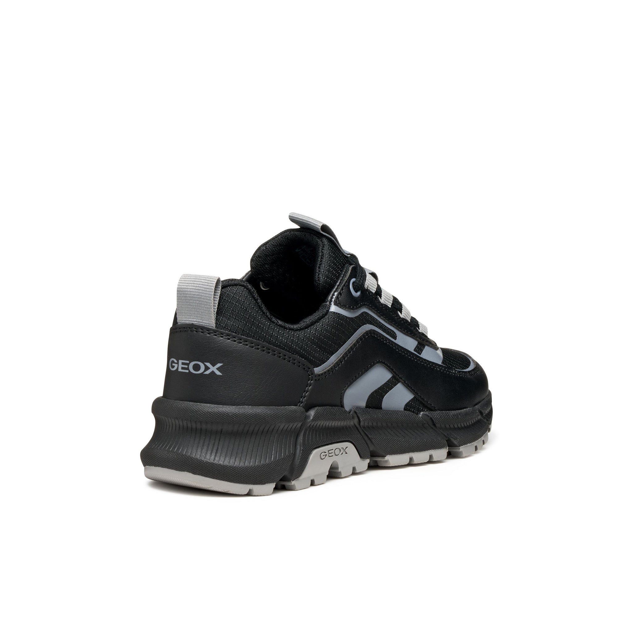 GEOX Flexyper - Kids Lace Trainer in Black