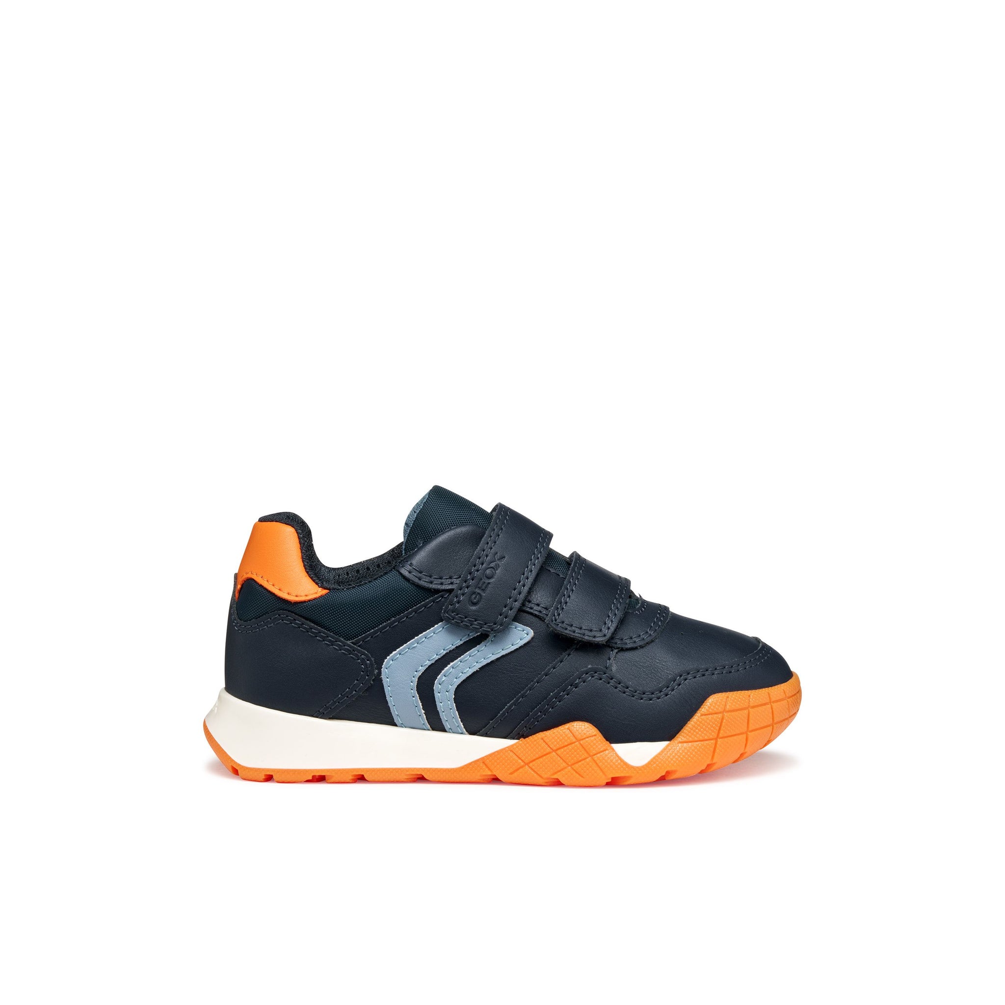 GEOX Rain (J56NEA)- Kids Velcro Trainer in Navy/Orange | GEOX Shoes | Kids Shoes | Wisemans | Bantry | Shoe Shop | Munster