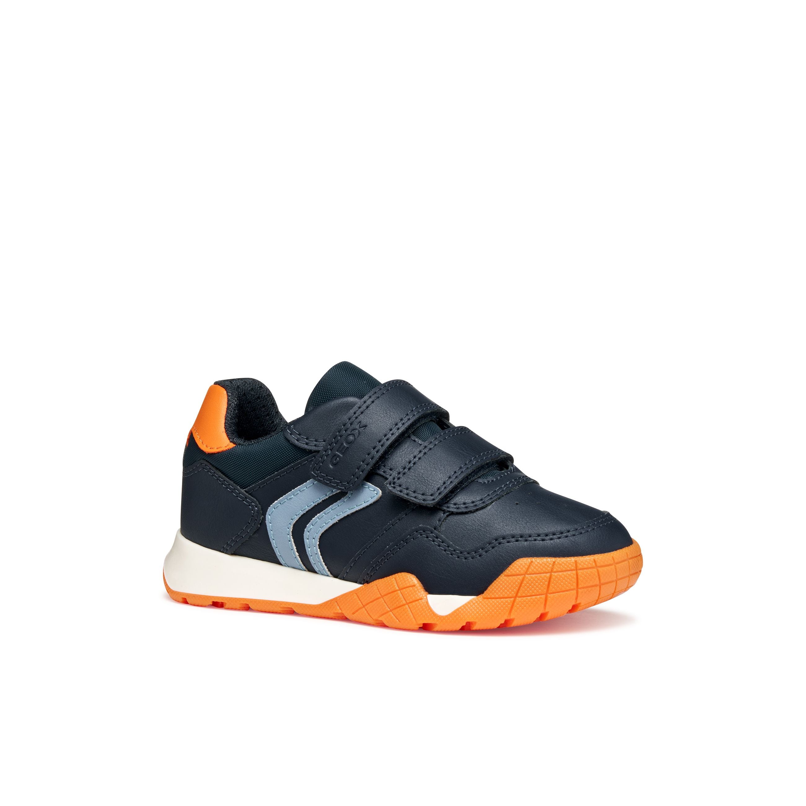 GEOX Rain (J56NEA)- Kids Velcro Trainer in Navy/Orange | GEOX Shoes | Kids Shoes | Wisemans | Bantry | Shoe Shop | Munster