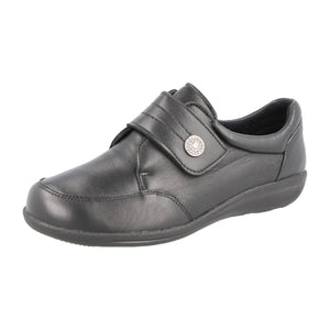 Easy B Lapland (75074A) - Ladies Extra Wide Fit Leather Stretch Velcro Shoe in Black | Easy B Shoes | Wide Fit Shoes | Personal Shoe Fitting Service | Wisemans | Bantry | West Cork | Munster | Ireland
