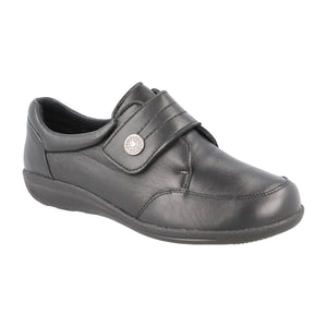 Easy B Lapland (75074A) - Ladies Extra Wide Fit Leather Stretch Velcro Shoe in Black | Easy B Shoes | Wide Fit Shoes | Personal Shoe Fitting Service | Wisemans | Bantry | West Cork | Munster | Ireland