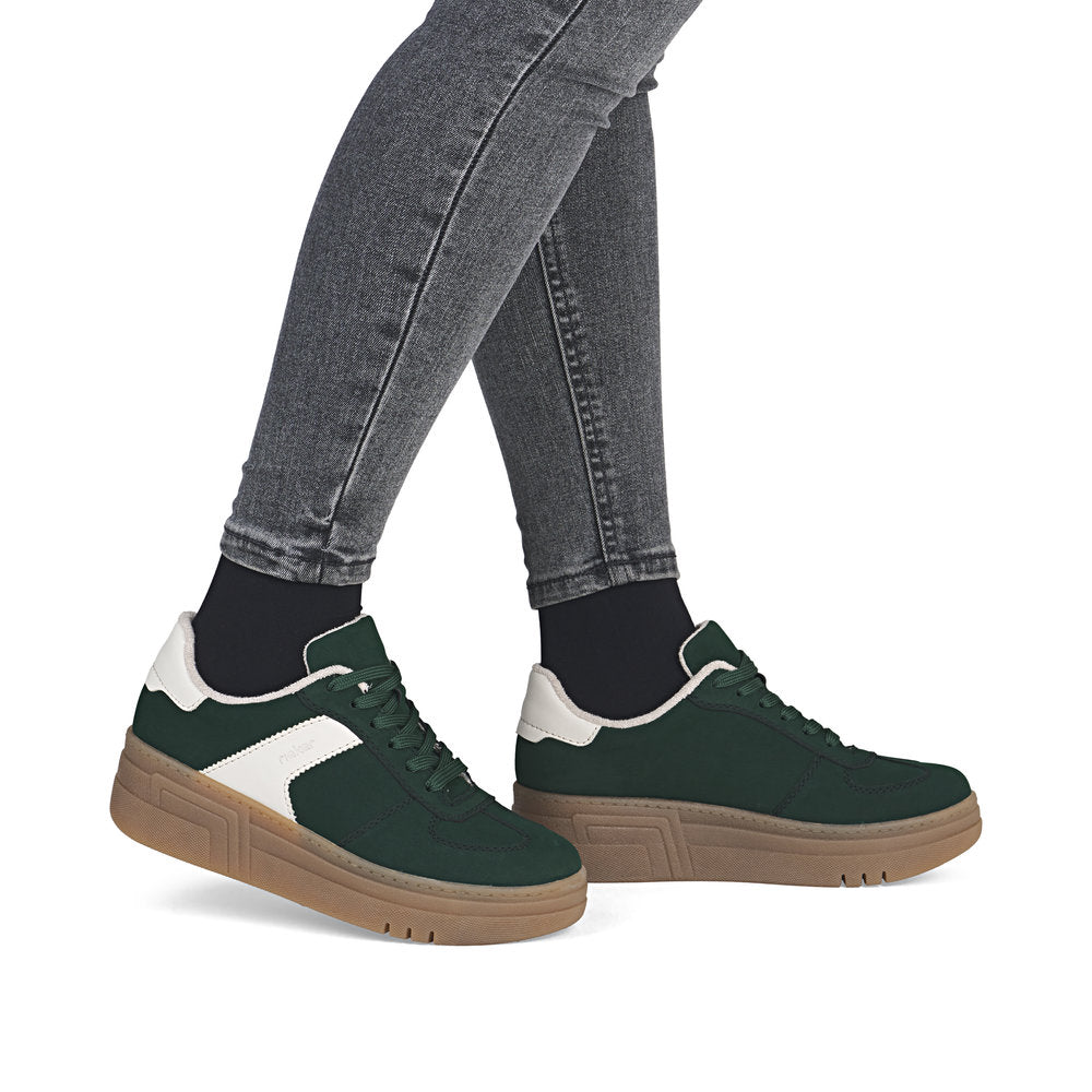 Rieker M7602 &nbsp;- Ladies Lace Trainer in Green | Rieker Shoes | Wisemans | Bantry | West Cork | Shoe Shop | Munster