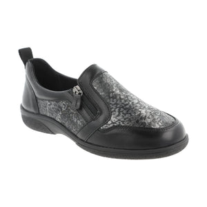 Easy B Manx 2V (75067A)-  Ladies Extra Wide Fit Strech with Double Zip in Black. Easy B Shoes | Wide Fit Shoes | Personal Shoe Fitting Service | Wisemans | Bantry | West Cork | Munster | Ireland