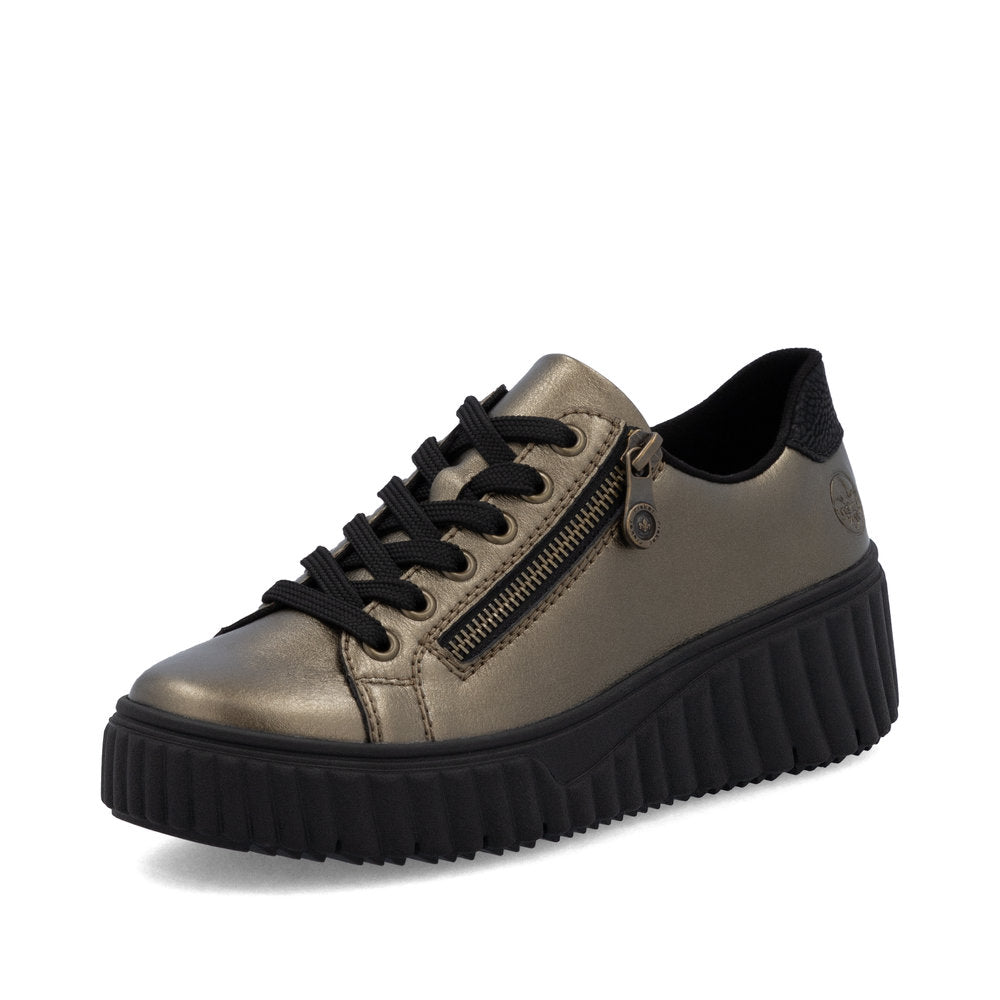 Rieker N2501 - Ladies Lace Trainer in Bronze | Rieker Shoes | Wisemans | Bantry | Shoe Shop | Munster