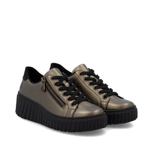 Rieker N2501 - Ladies Lace Trainer in Bronze | Rieker Shoes | Wisemans | Bantry | Shoe Shop | Munster
