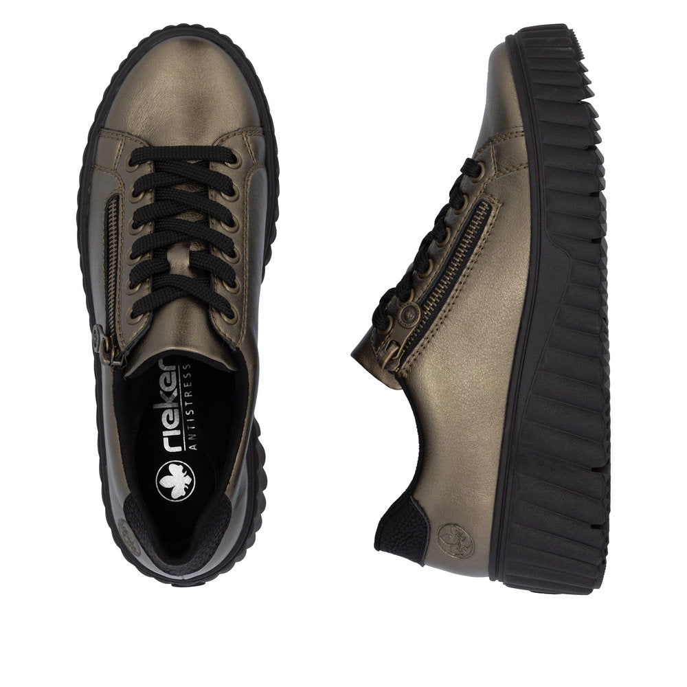Rieker N2501 - Ladies Lace Trainer in Bronze | Rieker Shoes | Wisemans | Bantry | Shoe Shop | Munster