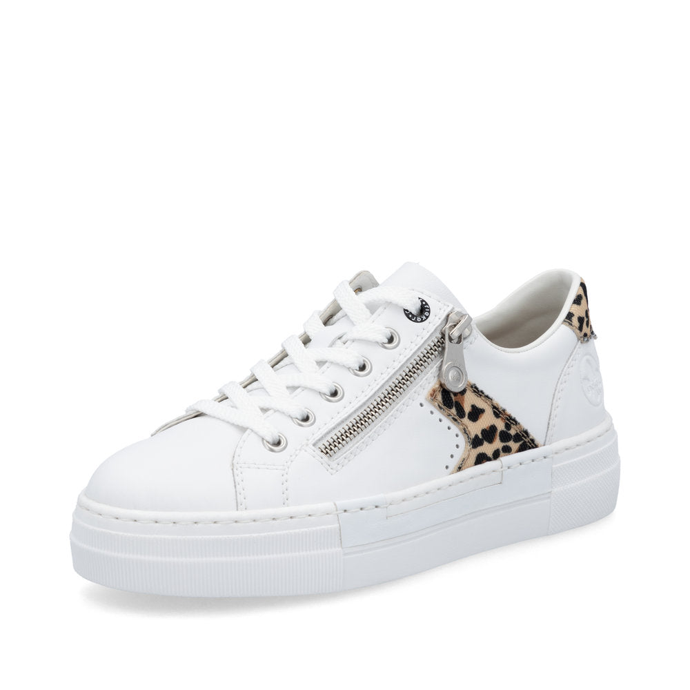 Rieker N4924 - Ladies Lace with Zip Trainer in White Multi |&nbsp;Rieker Shoes | Wisemans | Bantry | Shoe Shop | West Cork | Munster