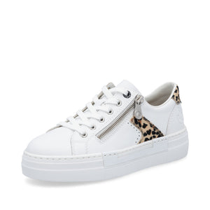 Rieker N4924 - Ladies Lace with Zip Trainer in White Multi |&nbsp;Rieker Shoes | Wisemans | Bantry | Shoe Shop | West Cork | Munster
