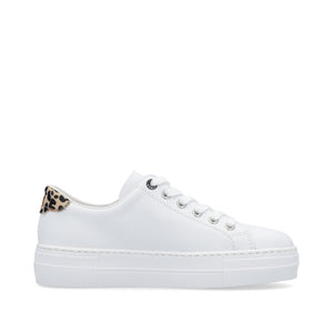 Rieker N4924 - Ladies Lace with Zip Trainer in White Multi |&nbsp;Rieker Shoes | Wisemans | Bantry | Shoe Shop | West Cork | Munster