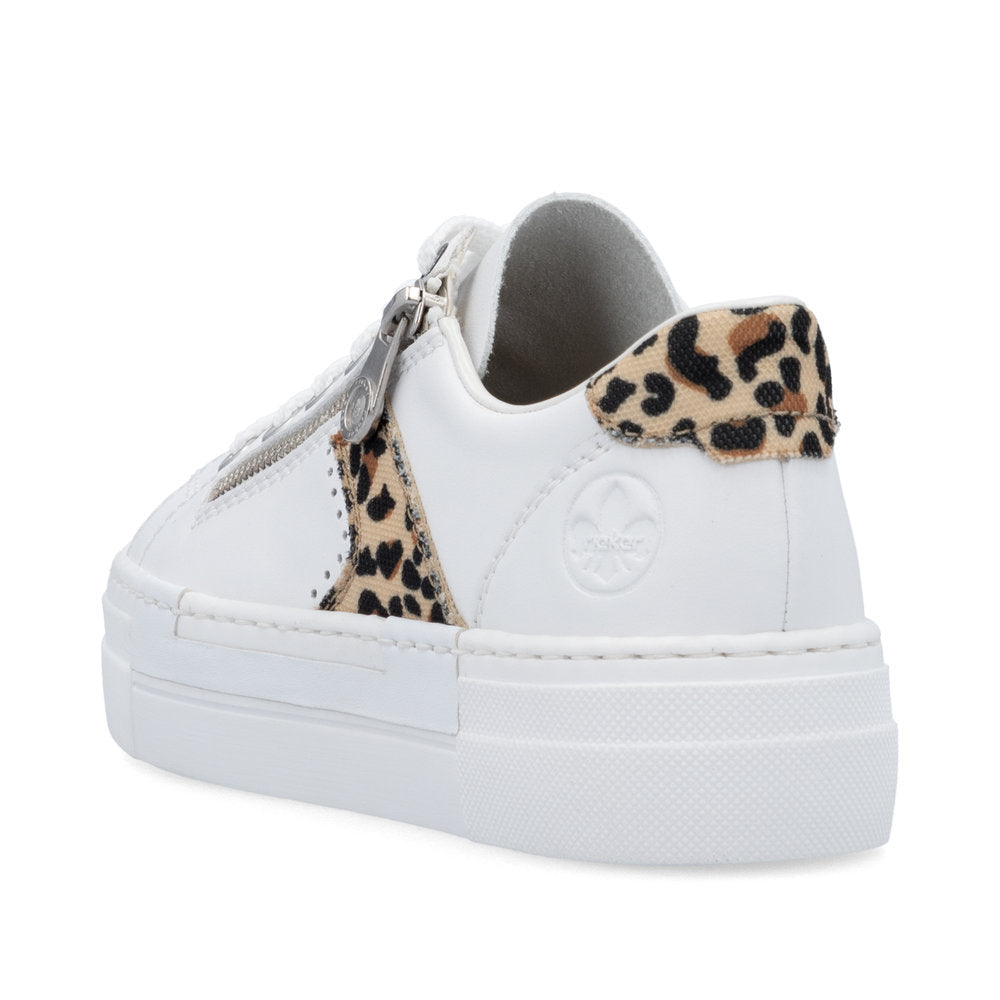 Rieker N4924 - Ladies Lace with Zip Trainer in White Multi |&nbsp;Rieker Shoes | Wisemans | Bantry | Shoe Shop | West Cork | Munster