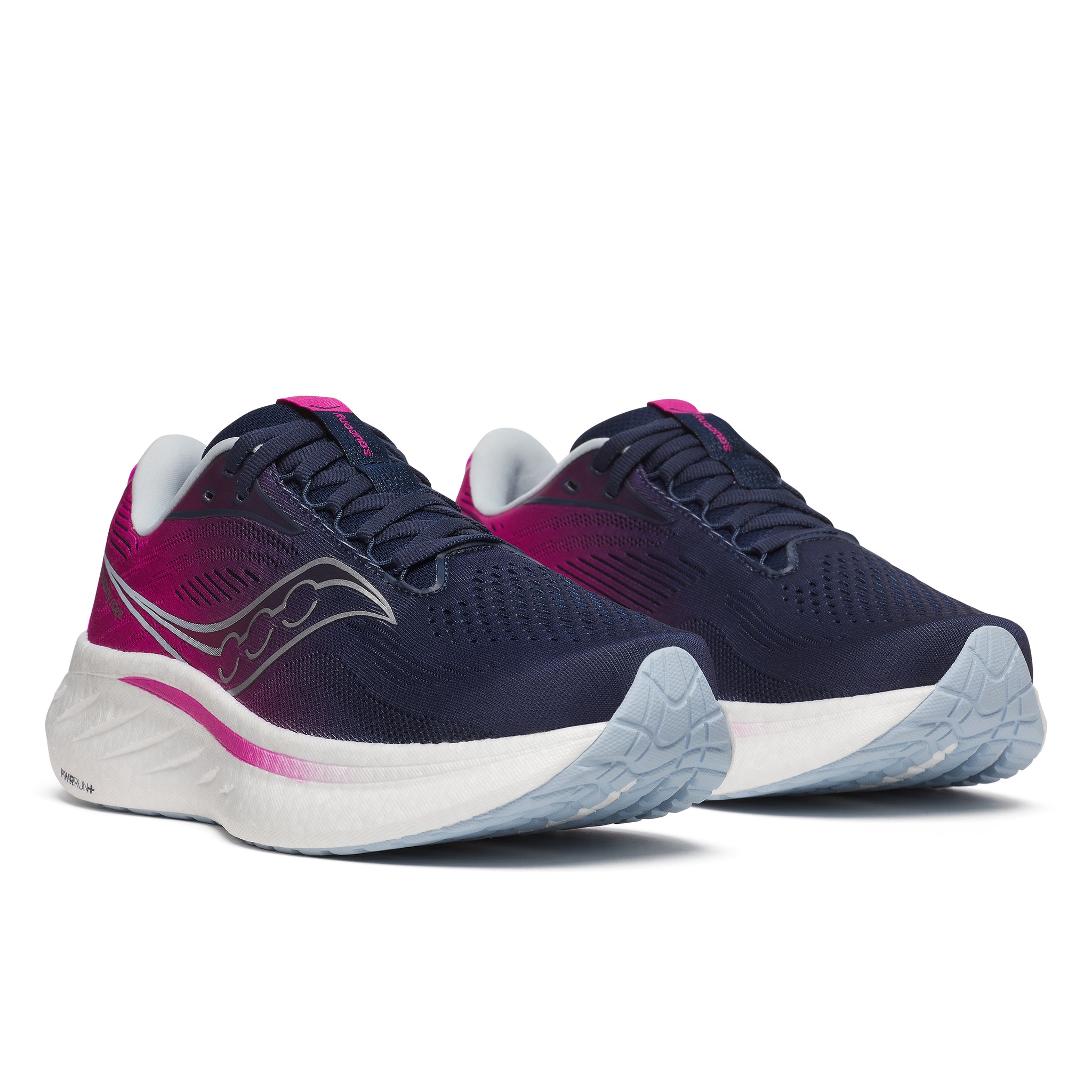 Saucony Ride 18 (S21000-160) - Ladies Lace Trainer in Navy/Pink | Saucony Trainers | Wisemans | Bantry | Shoe Shop | West Cork | Munster