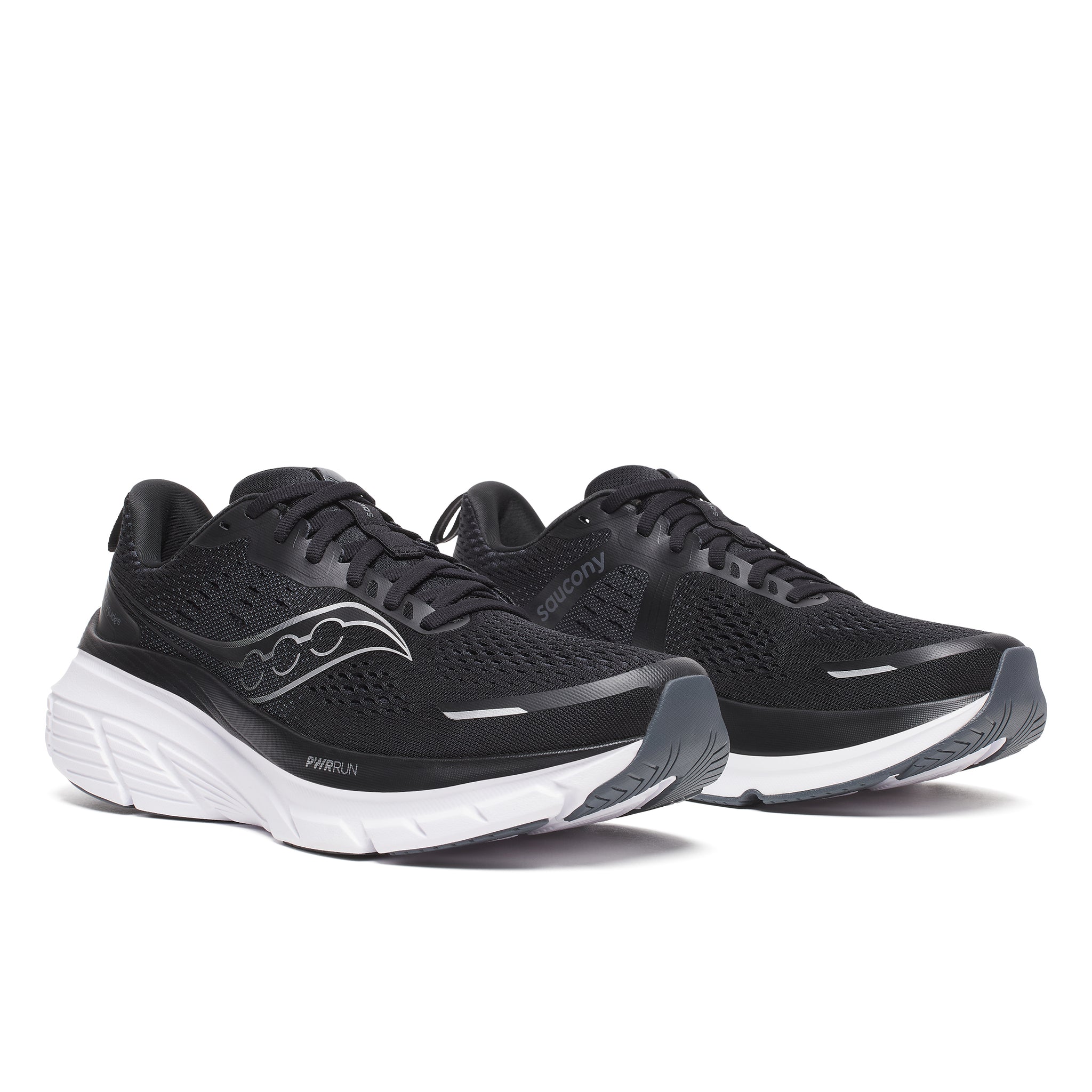 Saucony Guide 18(Wide) -- Men's Lace Trainer in Black/White - Saucony Trainers | Wisemans | Bantry | Shoe Shop | West Cork | Munster