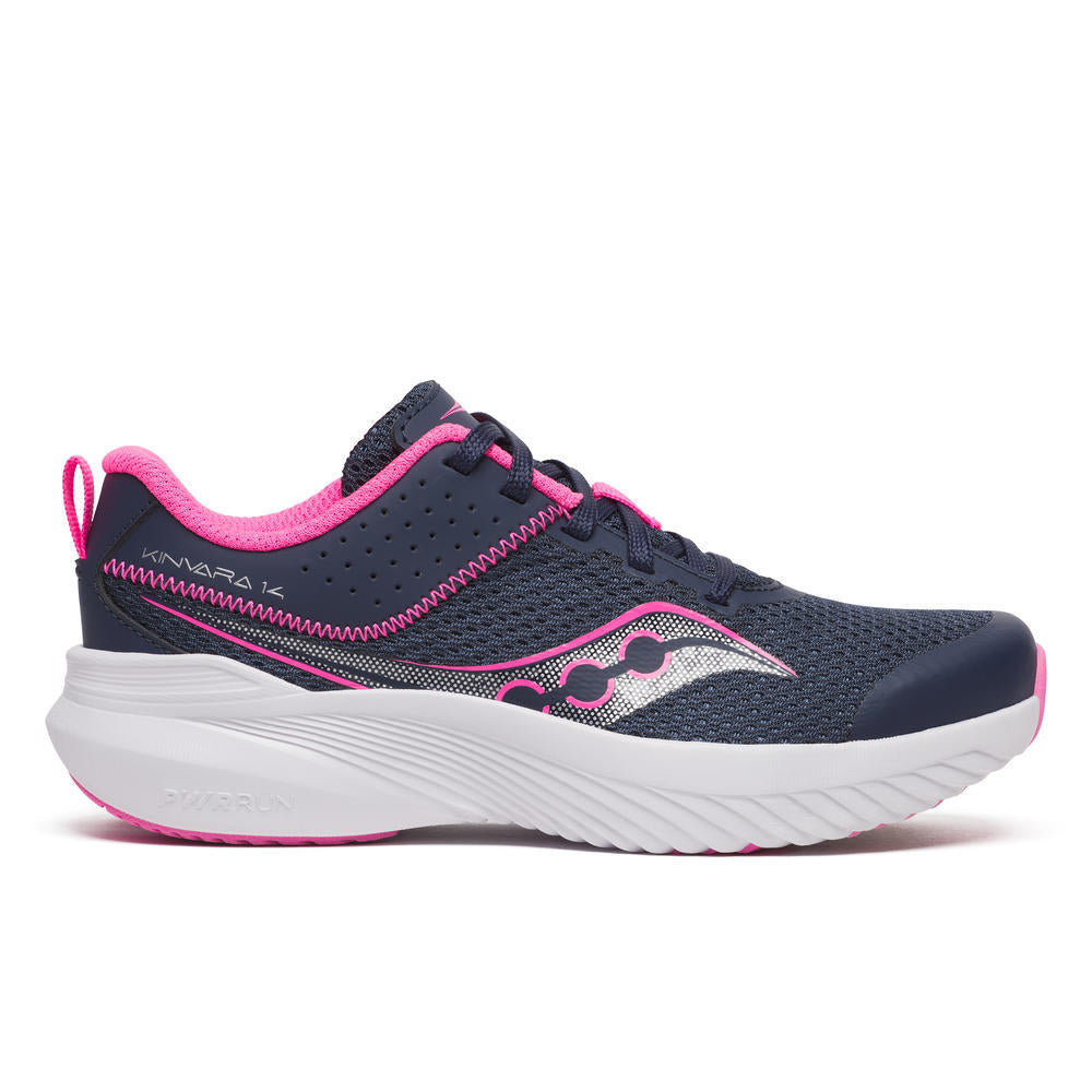 Saucony Kinvara (SK168051) - KIds Velcro Trainer in Navy/Pink | Saucony Trainers | Wisemans | Bantry | Shoe Shop | West Cork | Munster