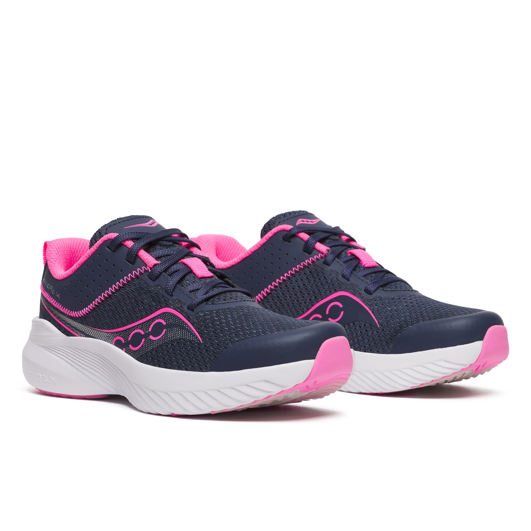 Saucony Kinvara (SK168051) - KIds Velcro Trainer in Navy/Pink | Saucony Trainers | Wisemans | Bantry | Shoe Shop | West Cork | Munster