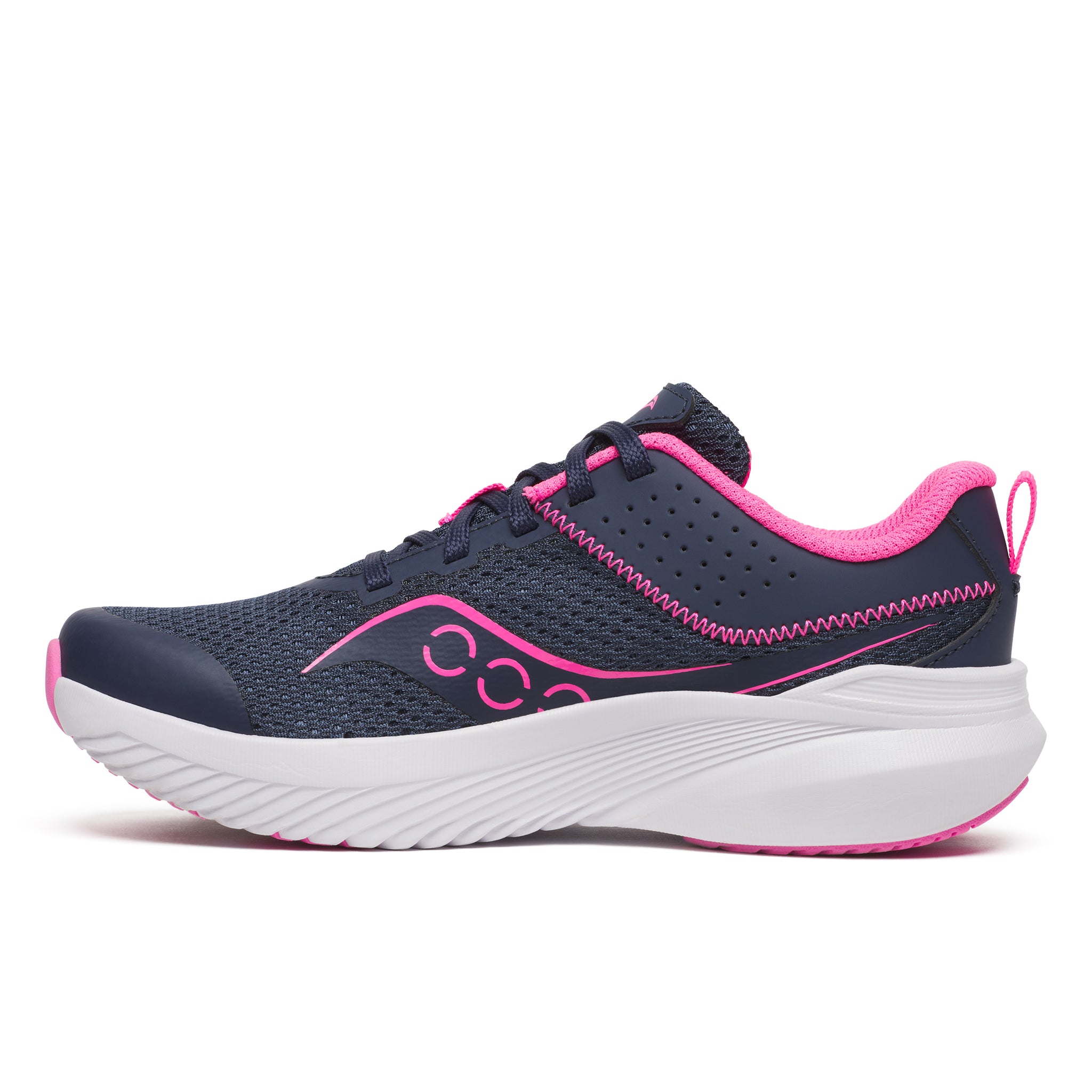 Saucony Kinvara (SK168051) - KIds Velcro Trainer in Navy/Pink | Saucony Trainers | Wisemans | Bantry | Shoe Shop | West Cork | Munster