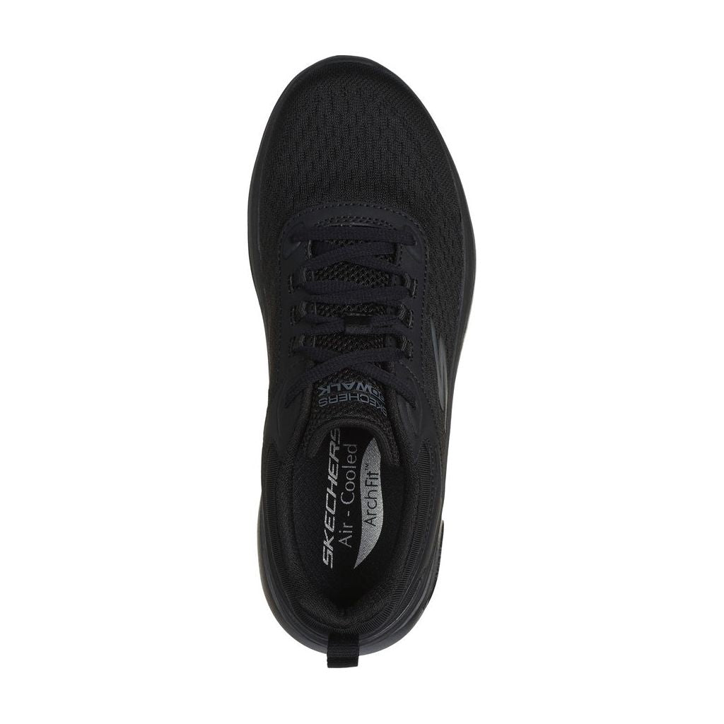 Sketchers Go Walk Sketchers Go Walk Arch Fit (125314)- Ladies Lace Trainer in Black | Wisemans | Bantry | West Cork | Shoe Shop | Munster | Ireland