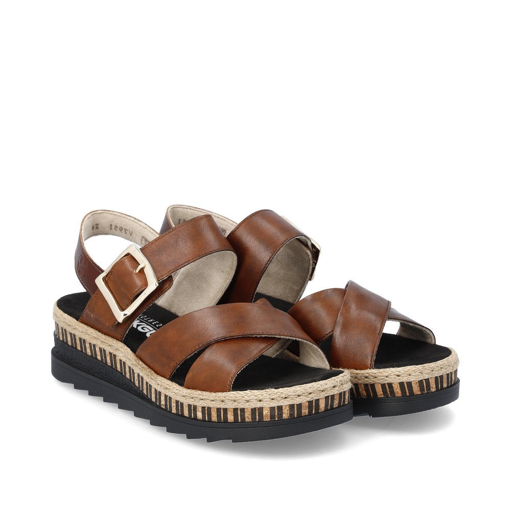 Rieker V7951 - Ladies Sandal in Brown .Rieker Shoes | Wisemans | Bantry | West Cork | Ireland