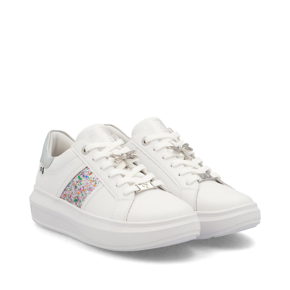 Rieker Evolution W1202 - Ladies Lace Trainer In White | Rieker | Wisemans | Bantry | Shoe Shop | West Cork | Munster