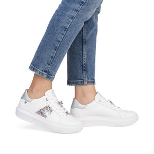 Rieker Evolution W1202 - Ladies Lace Trainer In White | Rieker | Wisemans | Bantry | Shoe Shop | West Cork | Munster