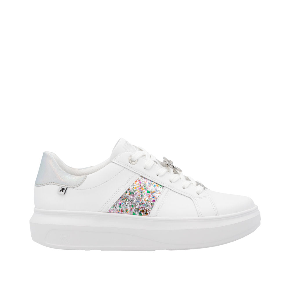 Rieker Evolution W1202 - Ladies Lace Trainer In White | Rieker | Wisemans | Bantry | Shoe Shop | West Cork | Munster