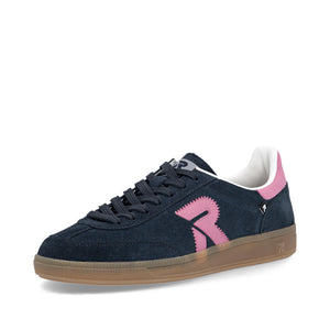 Rieker Evolution W2200 - Ladies Retro trainer in Navy/Pink | Rieker Shoes | Wisemans | Bantry | Shoe Shop | Munster