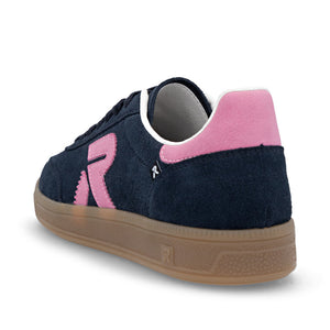 Rieker Evolution W2200 - Ladies Retro trainer in Navy/Pink | Rieker Shoes | Wisemans | Bantry | Shoe Shop | Munster
