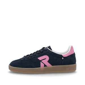 Rieker Evolution W2200 - Ladies Retro trainer in Navy/Pink | Rieker Shoes | Wisemans | Bantry | Shoe Shop | Munster