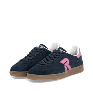 Rieker Evolution W2200 - Ladies Retro trainer in Navy/Pink | Rieker Shoes | Wisemans | Bantry | Shoe Shop | Munster